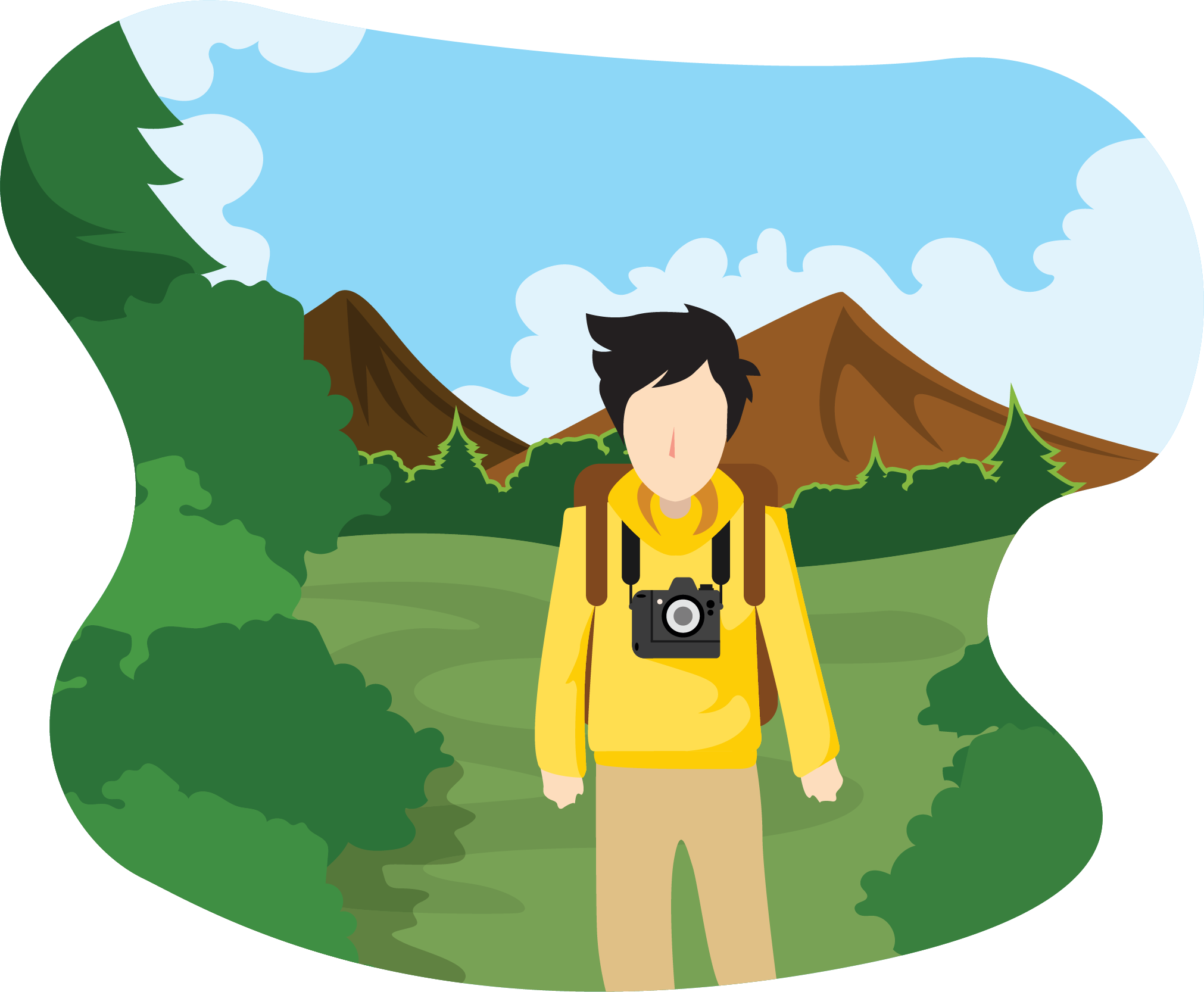 vector image of photographer in the jungle